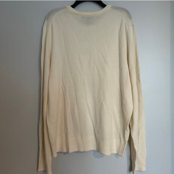 NWT Bloomingdale's 100% Merino Wool Waffle Knit Sweater – White, Men’s XXL - Picture 3 of 8